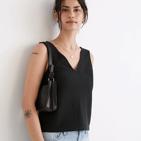 NWT Madewell Organic Cotton Peekaboo-Back Crop Tank - Picture 1 of 5